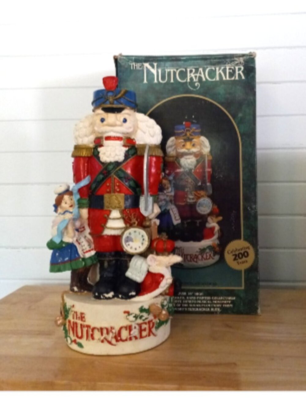 16” The Nutcracker Musical Ceramic Figurine Sankyo Music Box With Box